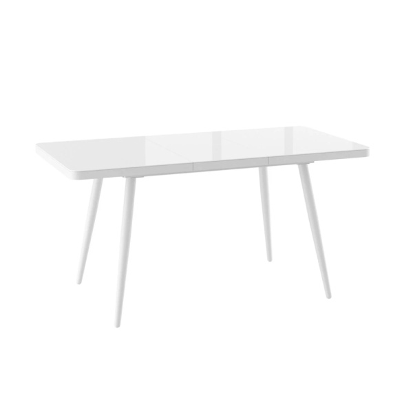 Стол BORG RADIAL-120, раздвижной со стеклом 120(160)х80, БЕЛЫЙ ОПТИВАЙТ/БЕЛЫЙ)																						 BORG RADIAL 120